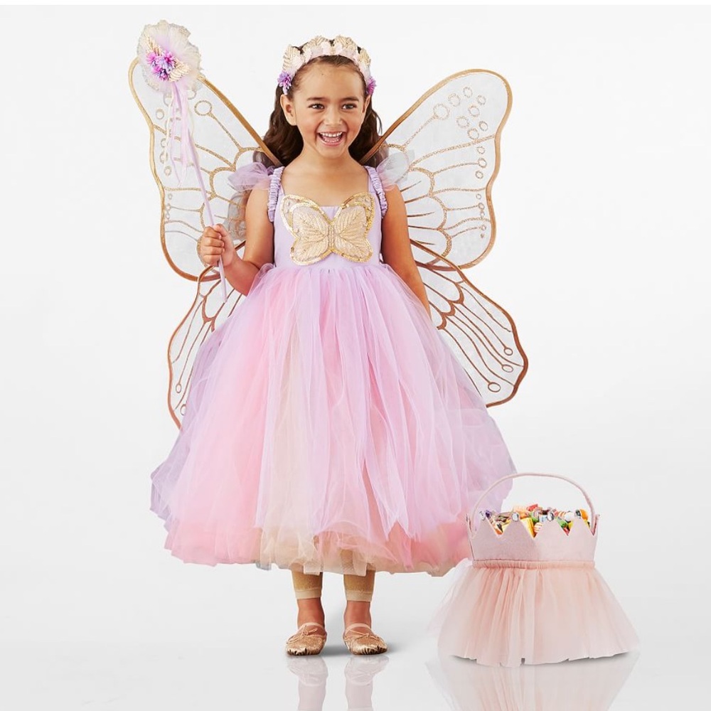Pottery Barn Kids Lavender Butterfly Fairy Halloween Costume, Size 4T-6T